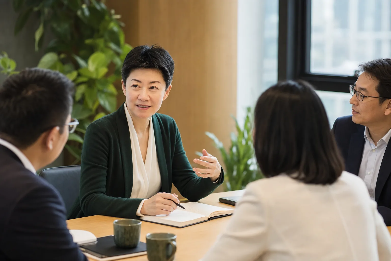 Susan 与企业领导者进行小组教练对话
