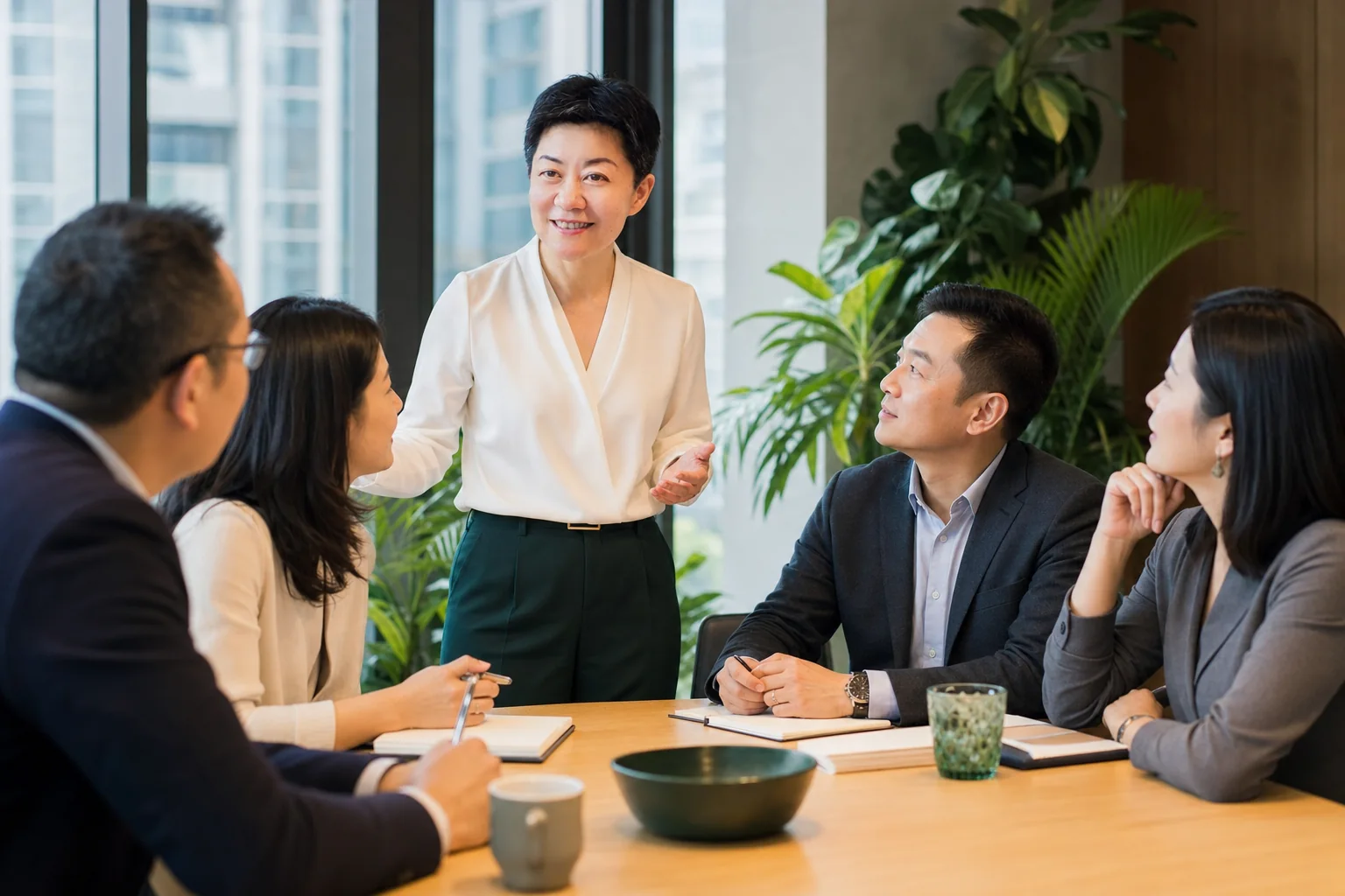 Susan 与企业领导者进行小组教练对话